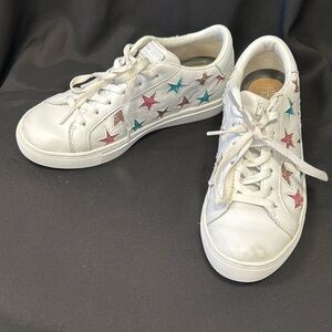 Skechers white glitter star sneakers size 7 1/2